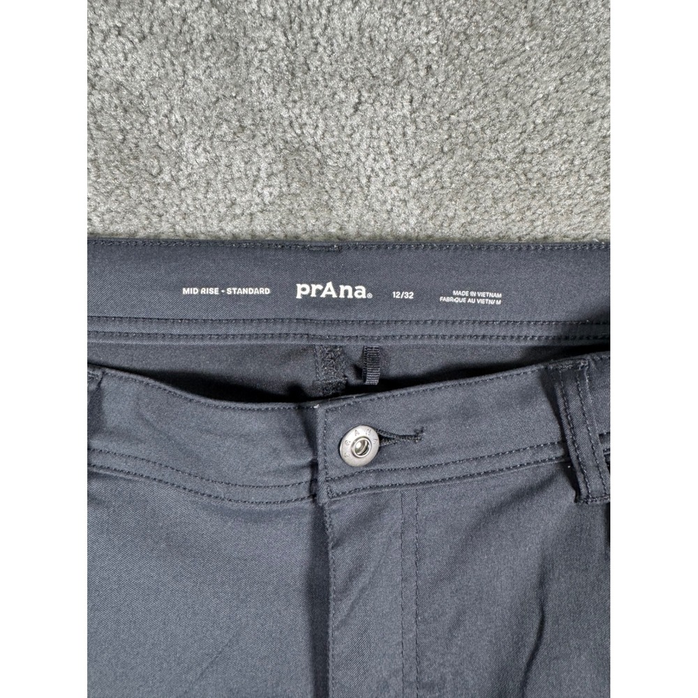 Prana Halle Straight Pants Black Recycled Nylon Mid Rise Standard 12/32 Outdoor - Picture 4 of 7